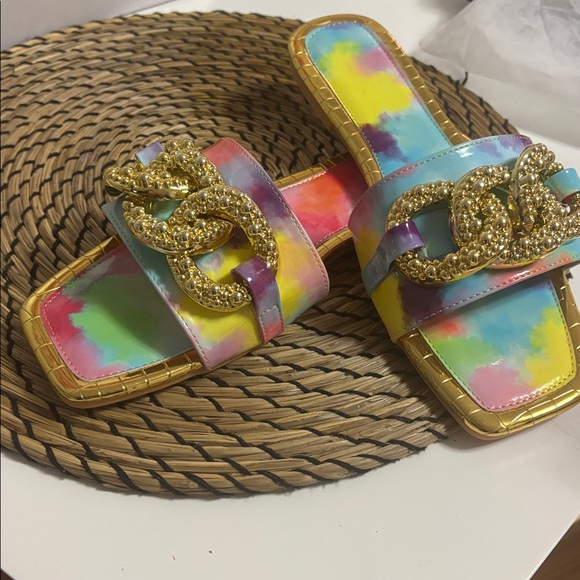 Colorful Chain Slide Sandals - Picture 5 of 5